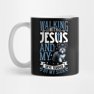 Jesus and dog - Skye Terrier Mug